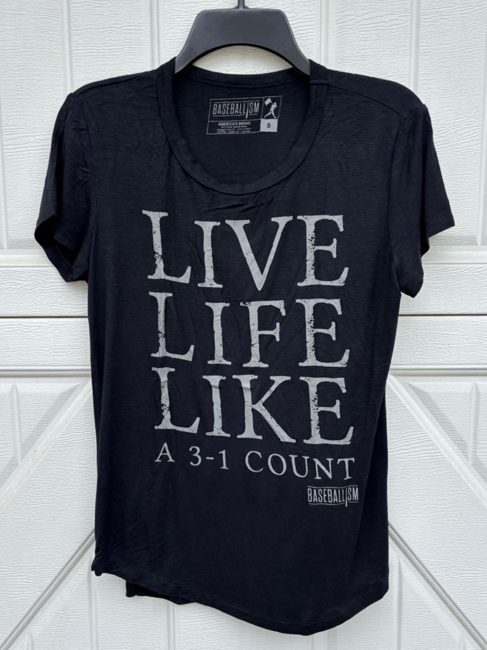 Baseballism Live Life Like a 3-1 Count Graphic Tee Small Soft Slub T-Shirt Women